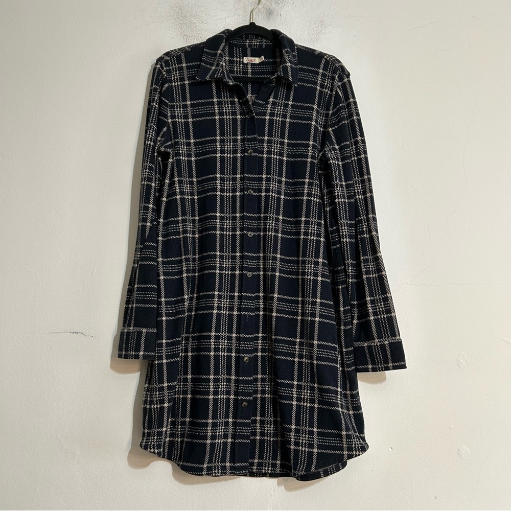 Faherty Legend Sweater Shirt Dress Dakota Plaid Large Fall Cabin Cozy Granola